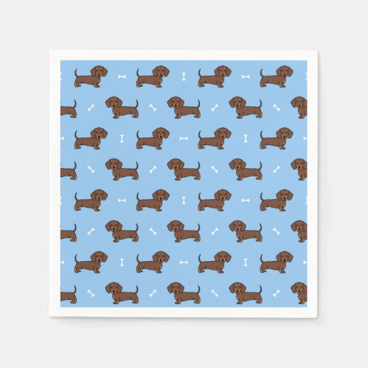 ダシュンドドッグペット動物の誕生日パーティー スタンダードカクテルナプキン (正面)