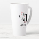 ダシュンドドッグロマンチックピンクハート パーソナライズされた カフェラテマグ (右アングル)