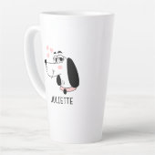 ダシュンドドッグロマンチックピンクハート パーソナライズされた カフェラテマグ (左アングル)