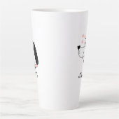 ダシュンドドッグロマンチックピンクハート パーソナライズされた カフェラテマグ (正面)