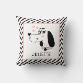 ダシュンドドッグロマンチックピンクハート パーソナライズされた クッション (正面)