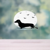 ダシュンドドッグ – ハロウィンムーンシルエットクラシック アクリルサイン (ニュートラル)