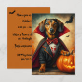 ダシュンドドラキュラハローウィンパーティ招待状 招待状 (正面/裏面)