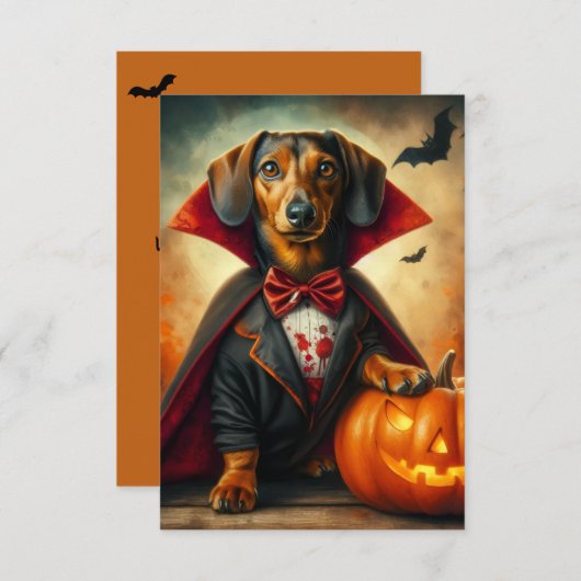 ダシュンドドラキュラハローウィンパーティ招待状 招待状 (正面/裏面)