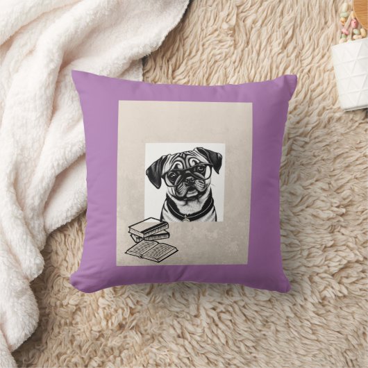 ダシュンドパグメガネを着読た装飾用クッション クッション (ブランケット)