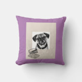 ダシュンドパグメガネを着読た装飾用クッション クッション (正面)