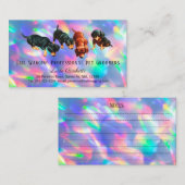 ダシュンドパップスペットグルーミングホログラフィックレインボー 名刺 (正面/裏面)