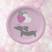 ダシュンドピンクガールベビーシャワー紙プレート ペーパープレート