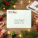 ダシュンドピンククリスマスカード住所 シール<br><div class="desc">小さな脚想像の踊りと休日の応援を持つダチュンドを特徴とするフェスティバル差出人住所ラベルですてき、いたずらに尻尾を振り回す。このシーンメリーの上に書は、あなたのアドレスは明るく湾曲したスクリプトで、あなたが送信するすべてのエンベロープを小さなダックスンディッド喜びのソリを作る！🐕🎄✉️</div>