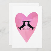ダシュンドピンクハートバレンタインカード シーズンカード (正面/裏面)
