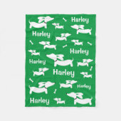 ダシュンドブランケットパーソナライズされたウィーナードッグギフト フリースブランケット (正面)