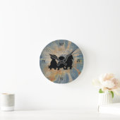 ダシュンドブルー金ゴールドドイツプリントウォールクロック ラウンド壁時計 (ホーム)