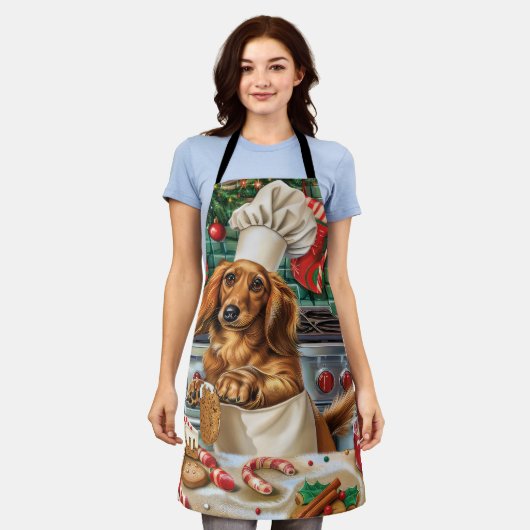 ダシュンドホリデーベーキング:フェスティバルクリスマス エプロン (着用した状態)