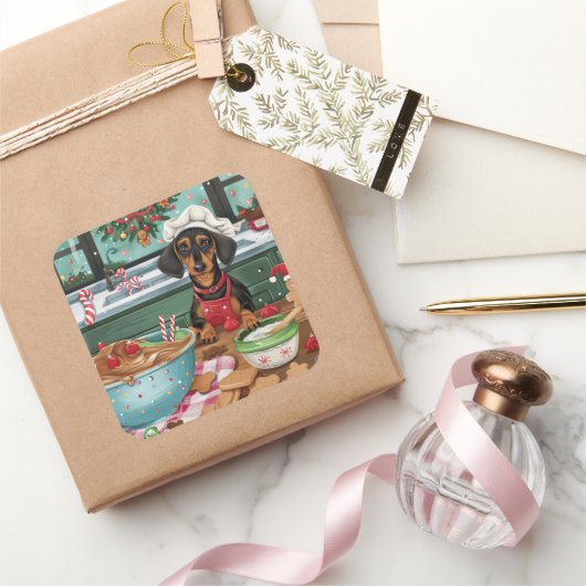 ダシュンドホリデーベーキング:フェスティバルクリスマス スクエアシール (ギフト)