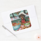 ダシュンドホリデーベーキング:フェスティバルクリスマス スクエアシール (封筒)