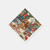 ダシュンドホリデーベーキング:フェスティバルクリスマス スタンダードカクテルナプキン (角)