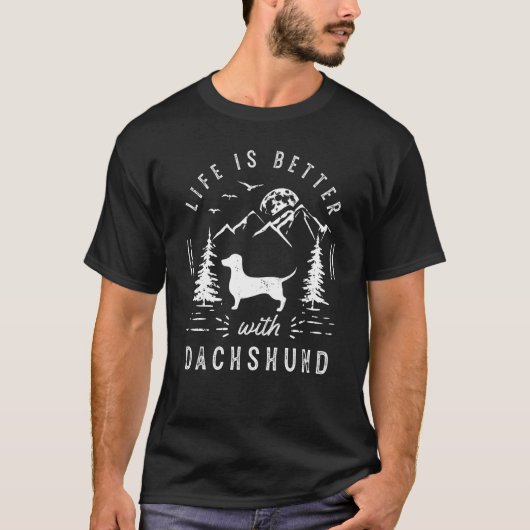 ダシュンドライフより良いママパパ犬 Tシャツ (正面)