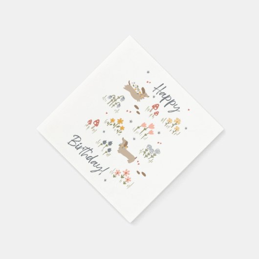 ダシュンドラバーズハッピーバースデーフローラパーティー スタンダードカクテルナプキン (角)