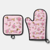 ダシュンドラブ&ハート 鍋つかみ&鍋敷きセット (正面)