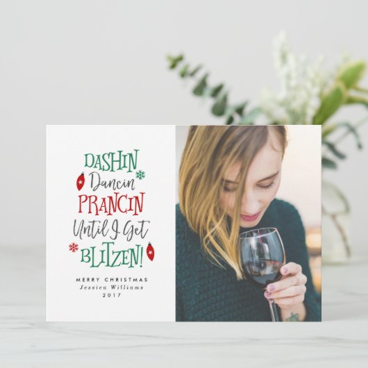 ダシンダンシンプランシンクおもしろいリスマスカード シーズンカード (スタンド正面)