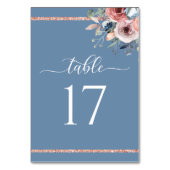 ダスエレガントティ·ブルー·バラ·金ゴールド結婚ズ テーブルナンバー (裏面)