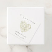 ダスキグリーンミニマルフローラハートブライダルシャワー フェイバータグ (インサイチュ)