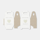 ダスキグリーンミニマルフローラハートブライダルシャワー フェイバーボックス (折り畳みなし)