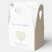 ダスキグリーンミニマルフローラハートブライダルシャワー フェイバーボックス (オープン)