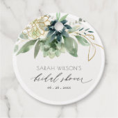 ダスキブルーグリーンエレガント多肉性ブライダルシャワー フェイバータグ (正面)