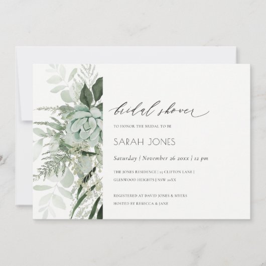 ダスキリーファーンサキュリーブライダルシャワー招待状 サンキューカード (正面)