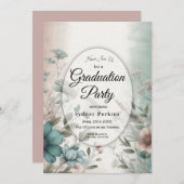 ダスキーな花弁とソフトなセレニティの花 招待状 (正面/裏面)