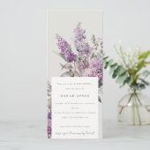 ダスキーウォーター薄紫コテージフローラベビーシャワー 招待状 (スタンド正面)