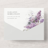 ダスキーウォーター薄紫コテージ結婚フローラ オールインワン招待状 (裏面)
