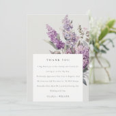 ダスキーウォーター薄紫コテージ結婚フローラ サンキューカード (スタンド正面)