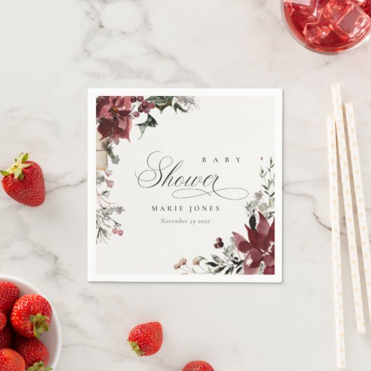 ダスキーウォームウィンターフェスティブフォリアベイビーシャワー スタンダードカクテルナプキン (インサイチュ)