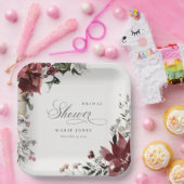 ダスキーウォームウィンターフェスティブフォリアージブライダルシャワー ペーパープレート (パーティー)