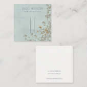 ダスキーエレガントフローラつる植物アクアヘアクリップディスプレイ スクエア名刺 (正面/裏面)