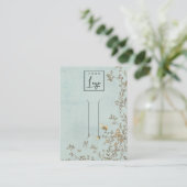 ダスキーエレガントフローラつる植物アクアヘアクリップディスプレイ 名刺 (スタンド正面)