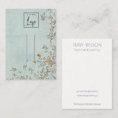 ダスキーエレガントフローラつる植物アクアヘアクリップディスプレイ 名刺 (正面/裏面)