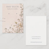 ダスキーエレガントフローラピンクイヤリングネックレスディスプレイ 名刺 (正面/裏面)