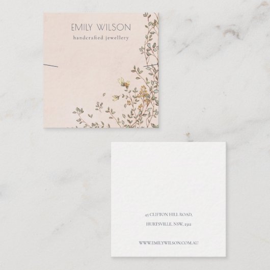 ダスキーエレガントフローラ赤面バンドネックレスディスプレイ スクエア名刺 (正面/裏面)