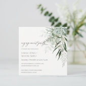 ダスキーグリーンリーフィファーンサキュリー婚約招待状 サンキューカード (スタンド正面)