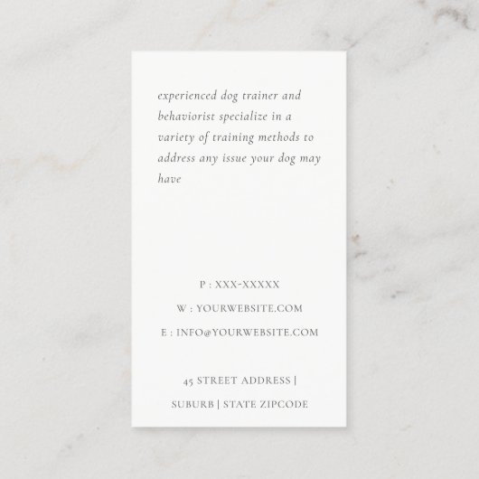 ダスキーグリーンレトロブルーフランスのブルドッグトレーナー 名刺 (裏面)