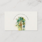 ダスキーグリーン熱帯パームツリーディスプレイベビーシャワー エンクロージャーカード (裏面)