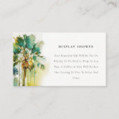 ダスキーグリーン熱帯パームツリーディスプレイベビーシャワー エンクロージャーカード (正面)