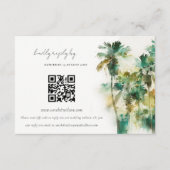 ダスキーグリーン熱帯パーム結婚ツリーのQRコード エンクロージャーカード (正面)