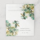 ダスキーグリーン熱帯水の色のヤシの木結婚の木 プレイスカード (外部開封)