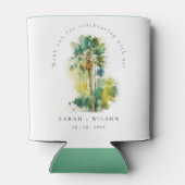 ダスキーグリーン熱帯水の色のヤシの木結婚の木 缶クーラー (裏面)