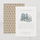 ダスキーグリーン ブルーピン ツリー ウッズ ウェディング ディテール エンクロージャーカード (正面/裏面)