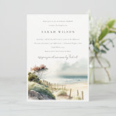 ダスキーコースタルサンドビーチシースケープブライダルシャワー 招待状 (スタンド正面)